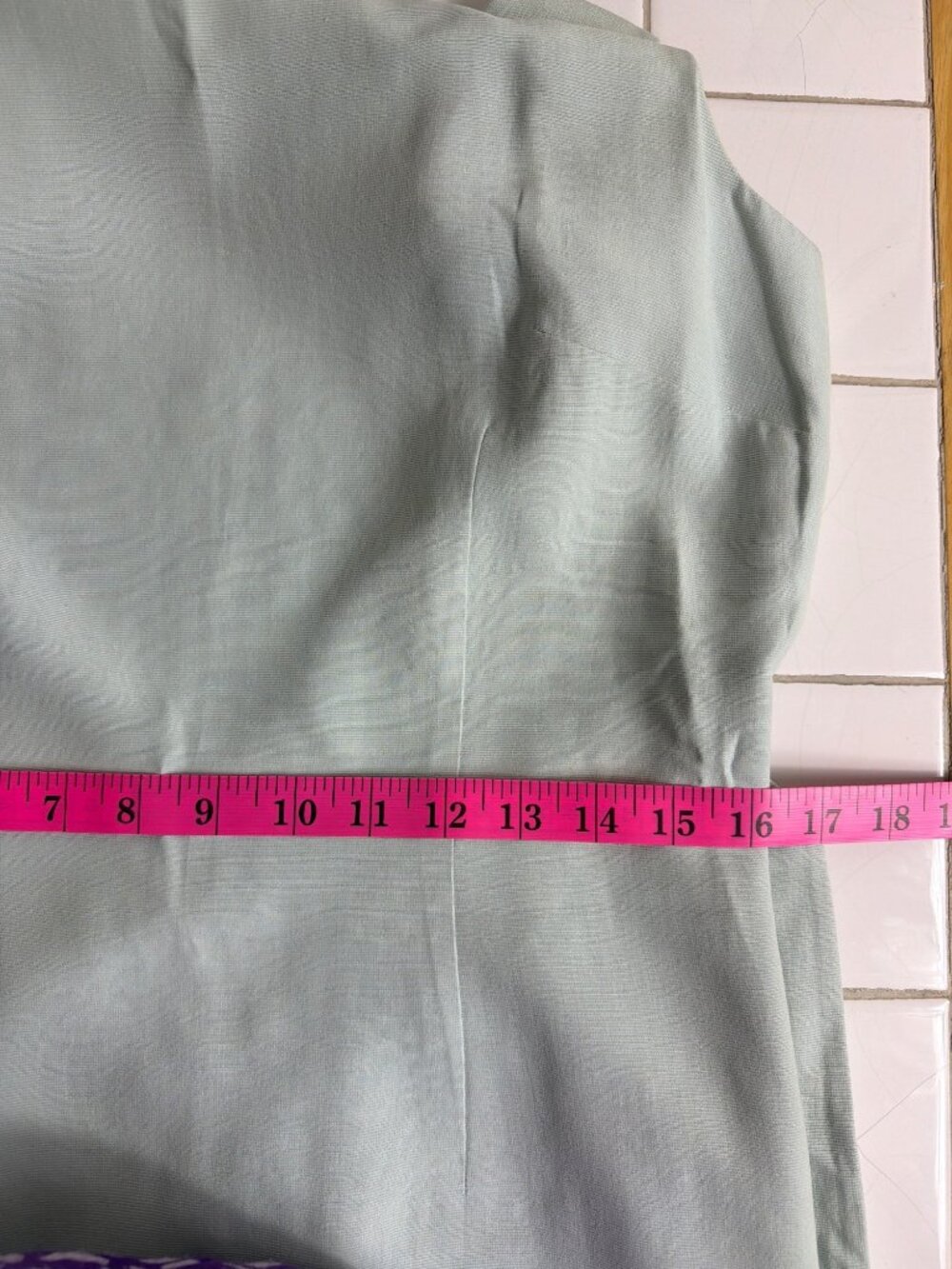 Ann Taylor Silk Blend Shift Dress Seafoam Blue Keyhole Back Belted Size 8 - Picture 9 of 15